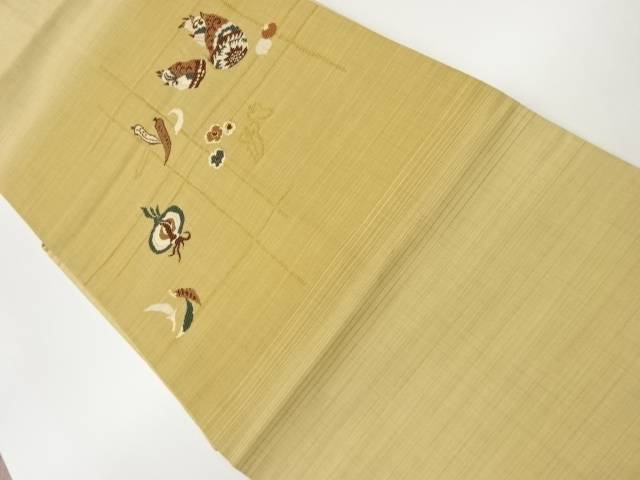 野菜模様織出し名古屋帯【中古】【着】 17,700円