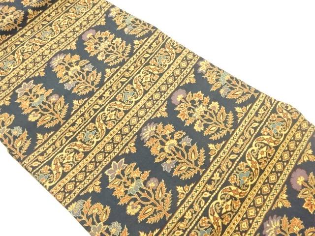 横段に花唐草模様織出し名古屋帯【中古】【着】｜Kimono-Shinei　２号店