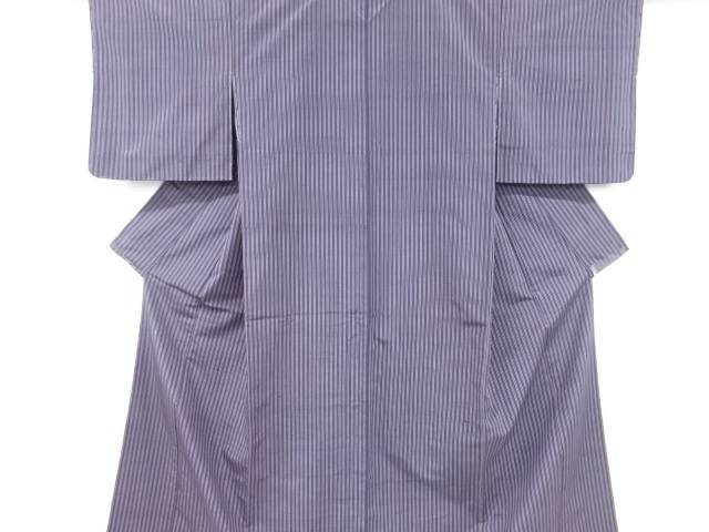 未使用品　縞織出し手織り紬着物【着】