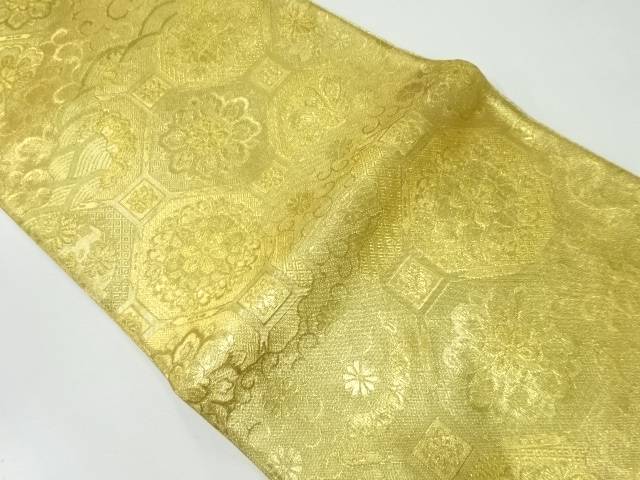 佐賀錦花蜀江文織出し袋帯【中古】【着】