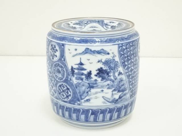 【美品】紫雲作　蔦絵　水指 楽天市場】【中古】【茶道具】京焼 橋本紫雲造 乾山写芦の絵細水
