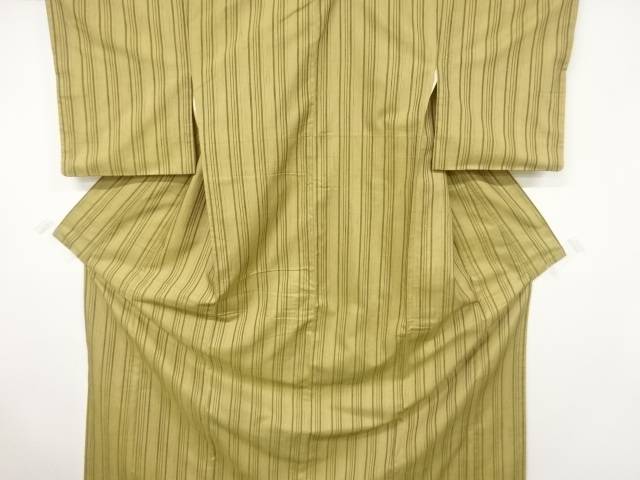 縞模様織出し手織り節紬着物【中古】【着】｜Kimono-Shinei　２号店