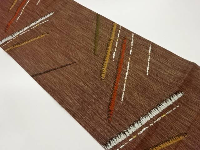 すくい織モール金通し斜線模様織出し袋帯【中古】【着】 14,800円