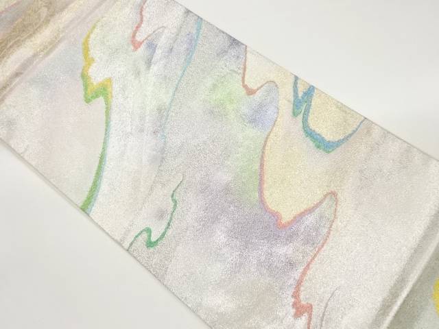 抽象流水模様織出し袋帯【中古】【着】 14,800円