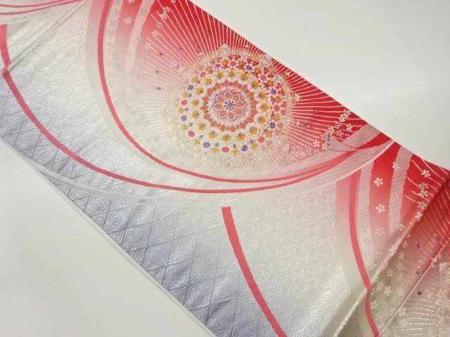 モール曲線に華文模様織出し袋帯【中古】【着】 14,800円