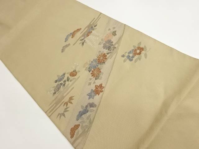 ヱ霞に松・花々模様織出し袋帯【中古】【着】｜Kimono-Shinei　２号店