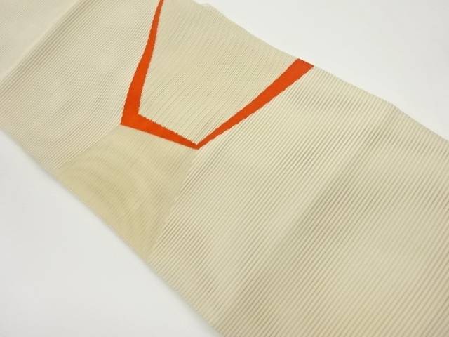 絽綴れ抽象模様織出し名古屋帯【中古】【着】