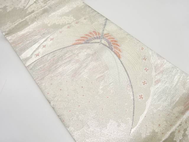 佐賀錦 蝶に菊・梅模様織り出し 袋帯【中古】【着】