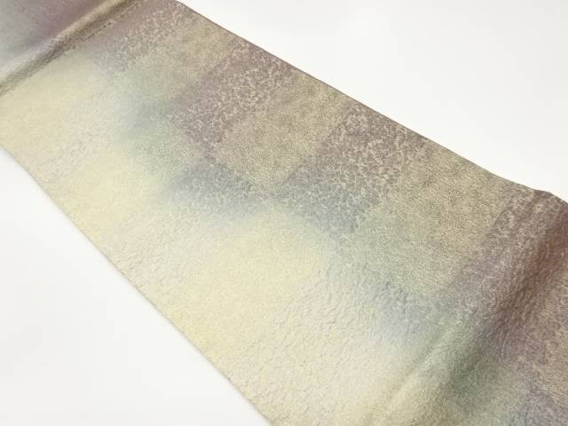 ふくれ織市松模様織出し全通袋帯【中古】【着】