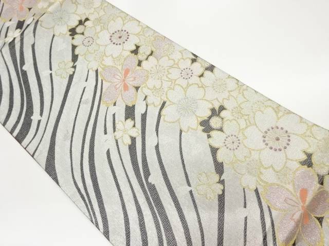 桜に曲線模様織出し袋帯【中古】【着】｜Kimono-Shinei　２号店 10,508円
