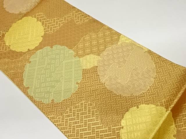 本場筑前博多佐賀錦雪輪に菱尽くし模様織出し袋帯【中古】【着】｜Kimono-Shinei　２号店