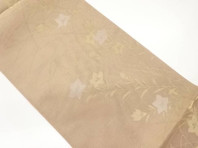 紗 桔梗模様織出し袋帯【中古】【着】