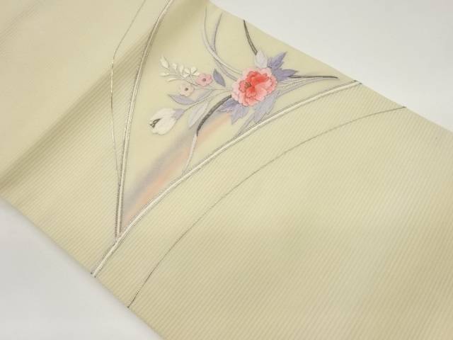 絽銀駒刺繍花模様名古屋帯【中古】【着】｜Kimono-Shinei　２号店