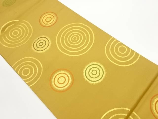 丸文模様織出し全通袋帯【中古】【着】