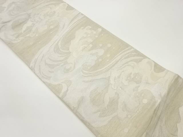 紗 荒波尽くし模様織出し袋帯【中古】【着】