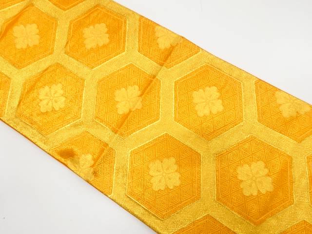 佐賀錦　花亀甲模様織り出し　袋帯【中古】【着】