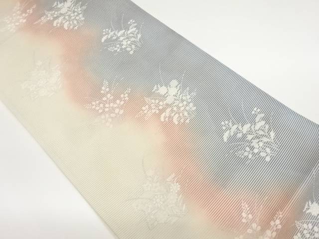 絽秋草によろけ縞模様織出し袋帯【中古】【着】|Kimono-Shinei 2号店
