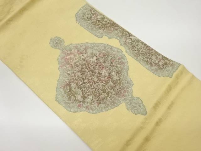 抽象花模様名古屋帯【中古】【着】