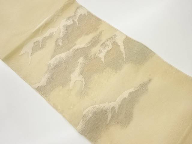 紗 抽象模様織出し袋帯【中古】【着】