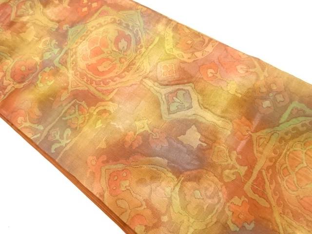 抽象模様織り出し名古屋帯【中古】【着】