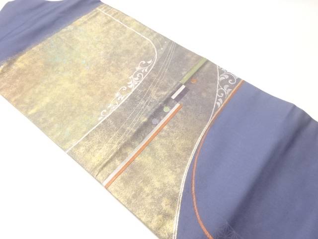 抽象模様織出し名古屋帯【中古】【着】