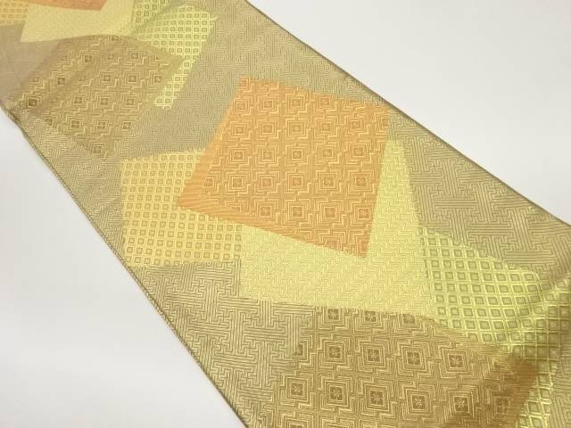 佐賀錦色紙散らし模様織出し袋帯【中古】【着】