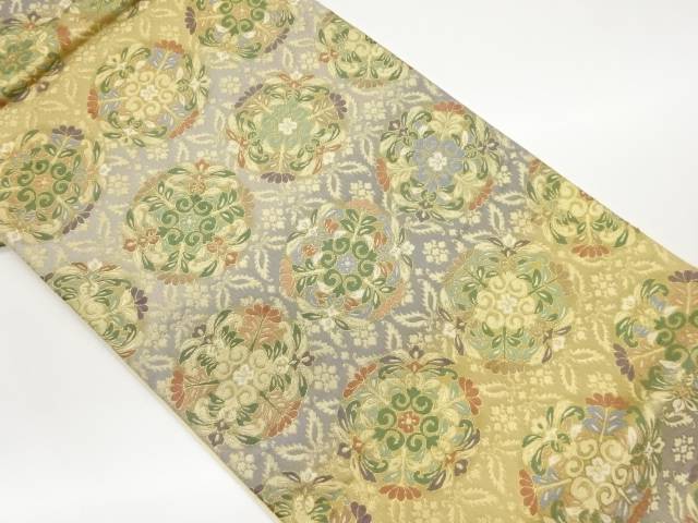 花唐草模様織出し袋帯【中古】【着】