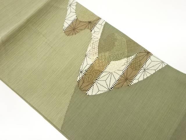 刺し子流水に抽象模様名古屋帯【中古】【着】｜Kimono-Shinei　２号店