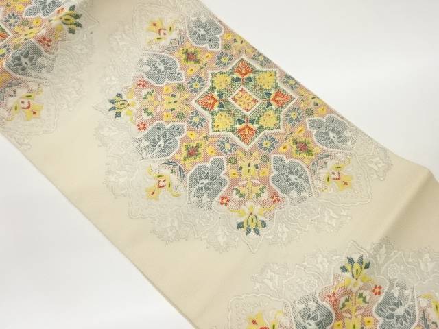 華文模様織出し名古屋帯【中古】【着】