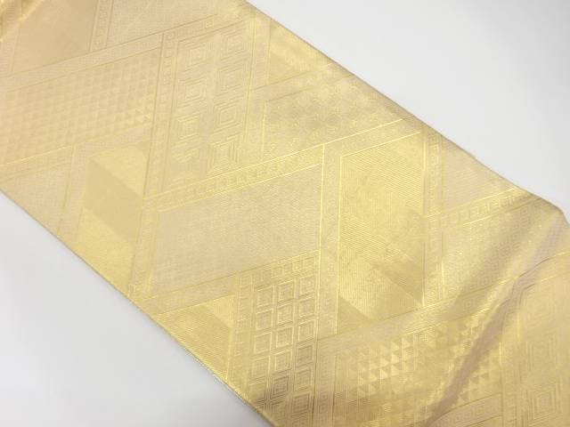 桧垣模様織り出し　リバーシブル全通袋帯【中古】【着】