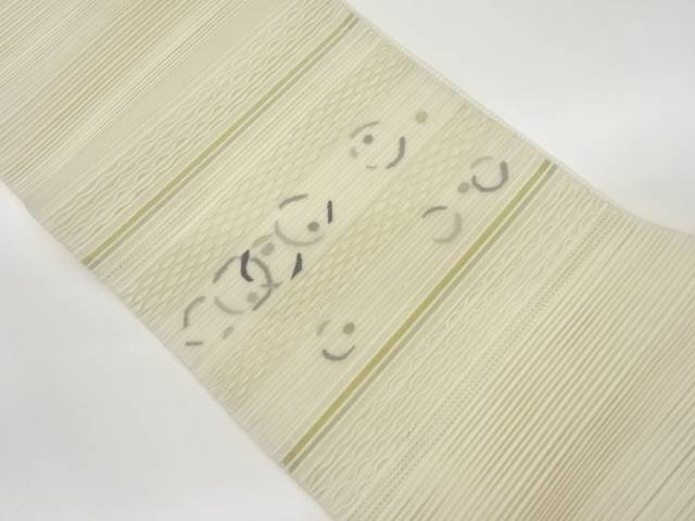 絽綴れすくい織横段に抽象模様織出し名古屋帯【中古】【着】|Kimono-Shinei 2号店