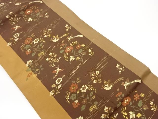 花鳥模様織出し名古屋帯【中古】【着】｜Kimono-Shinei　２号店 9,828円