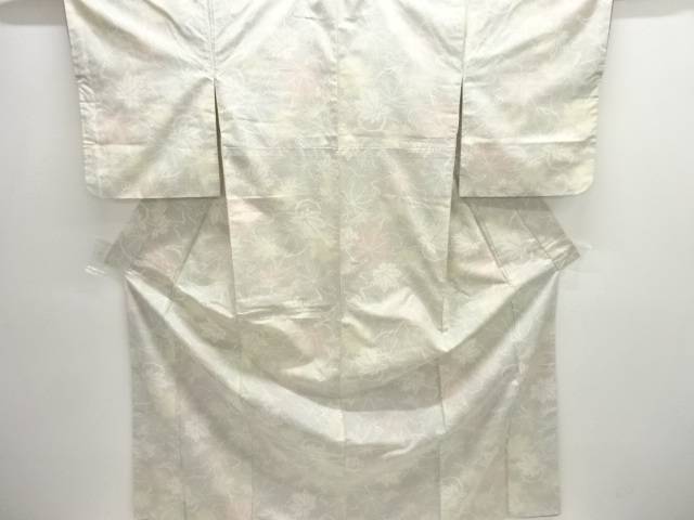 蔦の葉模様織出し十日町紬着物【中古】【着】