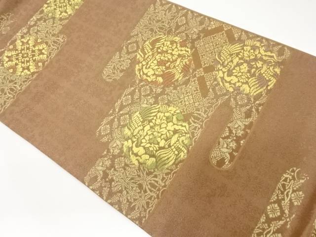 ヱ霞に花鳥模様織出し袋帯【中古】【着】｜Kimono-Shinei　２号店