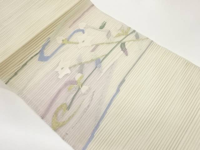 絽草花模様織出し名古屋帯【中古】【着】｜Kimono-Shinei　２号店