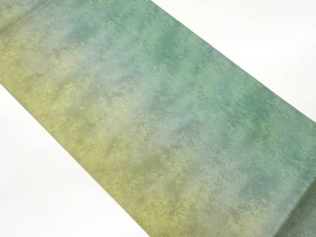 草木染瑠璃箔抽象縞模様織出し暈し袋帯【中古】【着】