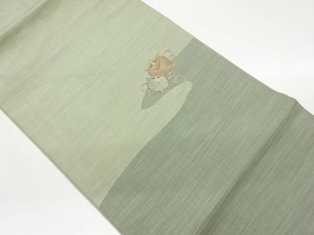 糸巻き模様織出し名古屋帯【中古】【着】
