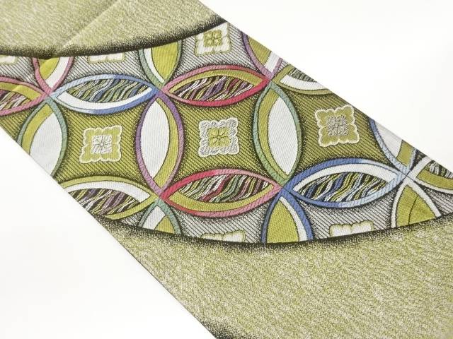 沢本織物製　七宝に花菱模様織出し袋帯【中古】【着】｜Kimono-Shinei　２号店