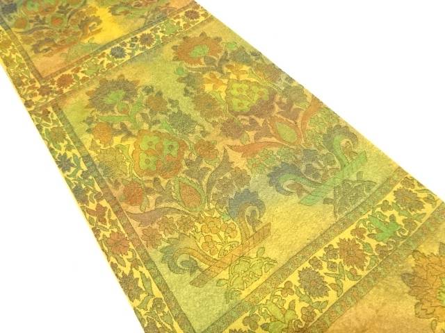 花更紗模様織り出し袋帯【中古】【着】
