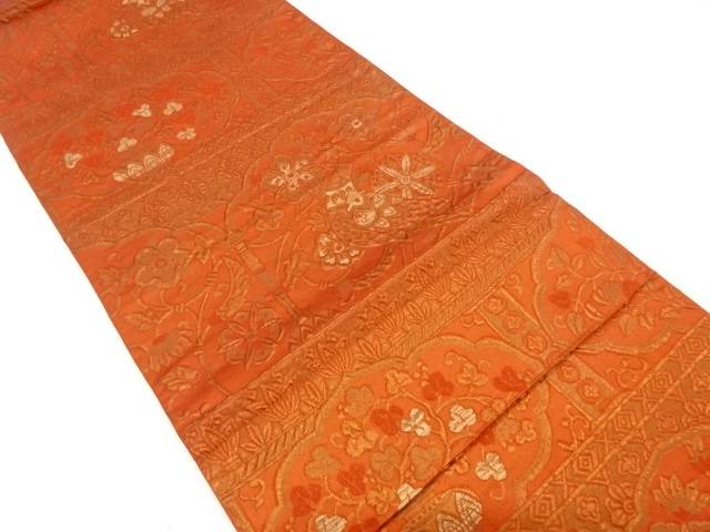 花鳥更紗模様織り出し袋帯【中古】【着】