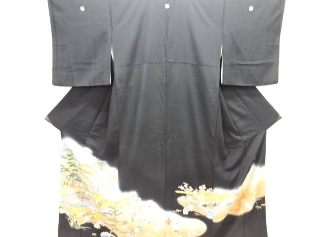 作家物 寿光織 金閣寺に船楽模様留袖(比翼付き)【中古】【着】|Kimono-Shinei 2号店