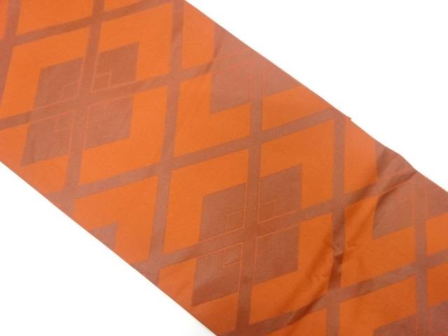 斜め格子模様織り出し　袋帯【中古】【着】