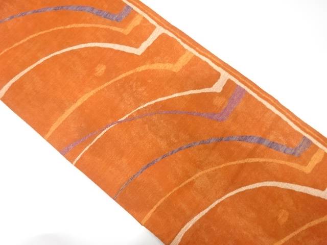 幾何学に水玉模様織り出し袋帯【中古】【着】