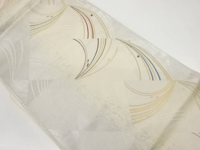 菱に曲線模様織出し名古屋帯【中古】【着】|Kimono-Shinei 2号店