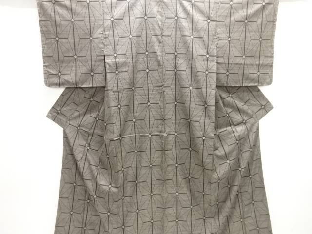 未使用品　麻の葉模様織り出し本場泥大島紬着物(5マルキ)【着】【紬・お召し】