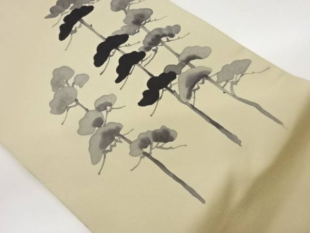 作家物　手描き松模様名古屋帯【中古】【着】【名古屋帯】