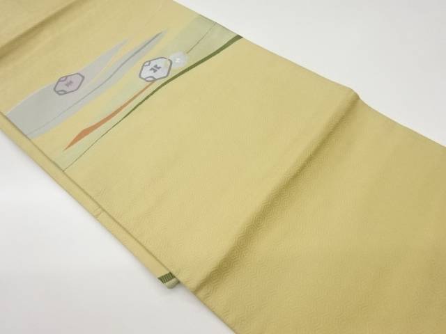 変わり横段に亀甲模様織出し名古屋帯【中古】【着】【名古屋帯】