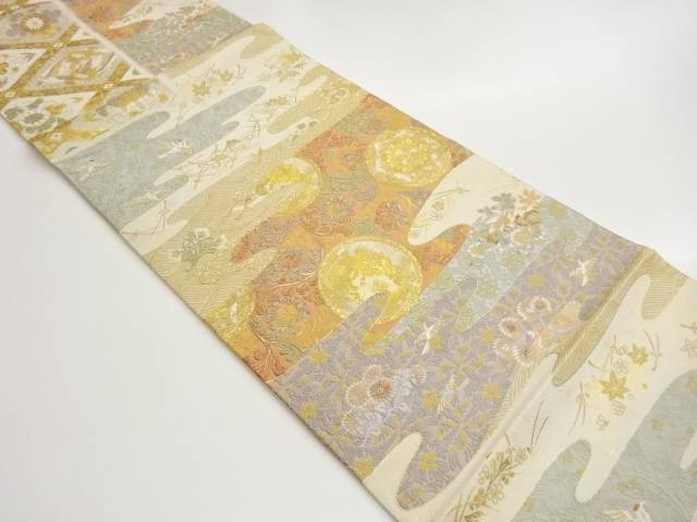 流水に花鳥・花唐草模様織出し袋帯【中古】【着】【袋帯】｜Kimono-Shinei　２号店
