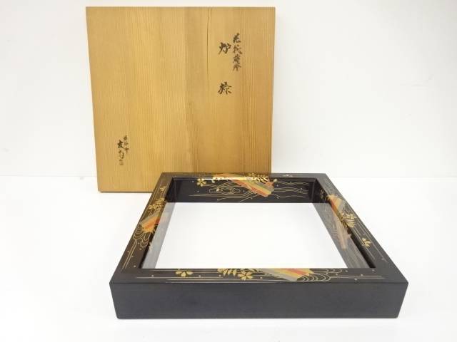 楽天市場】(オープン記念特売品）山中塗 細川司光作 花筏蒔絵真塗炉縁