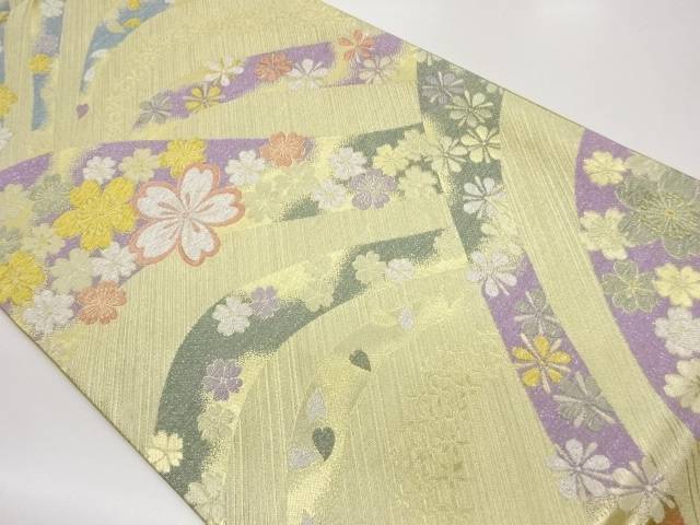 曲線に桜・菊模様織出し袋帯【中古】【着】【袋帯】｜Kimono-Shinei　２号店
